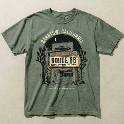 Barstow Route 66 Vintage Tee – Skyline Drive-In Desert Graphic Shirt