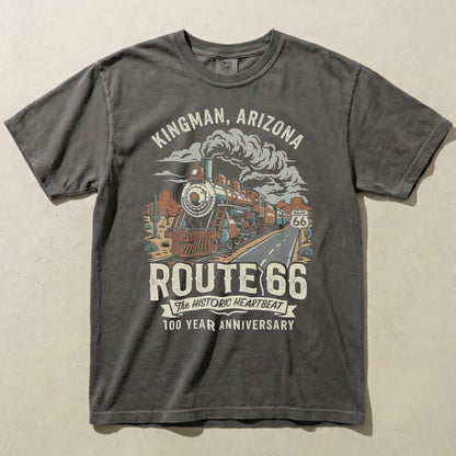 Kingman Arizona Route 66 Train Graphic Tee Vintage Travel Shirt