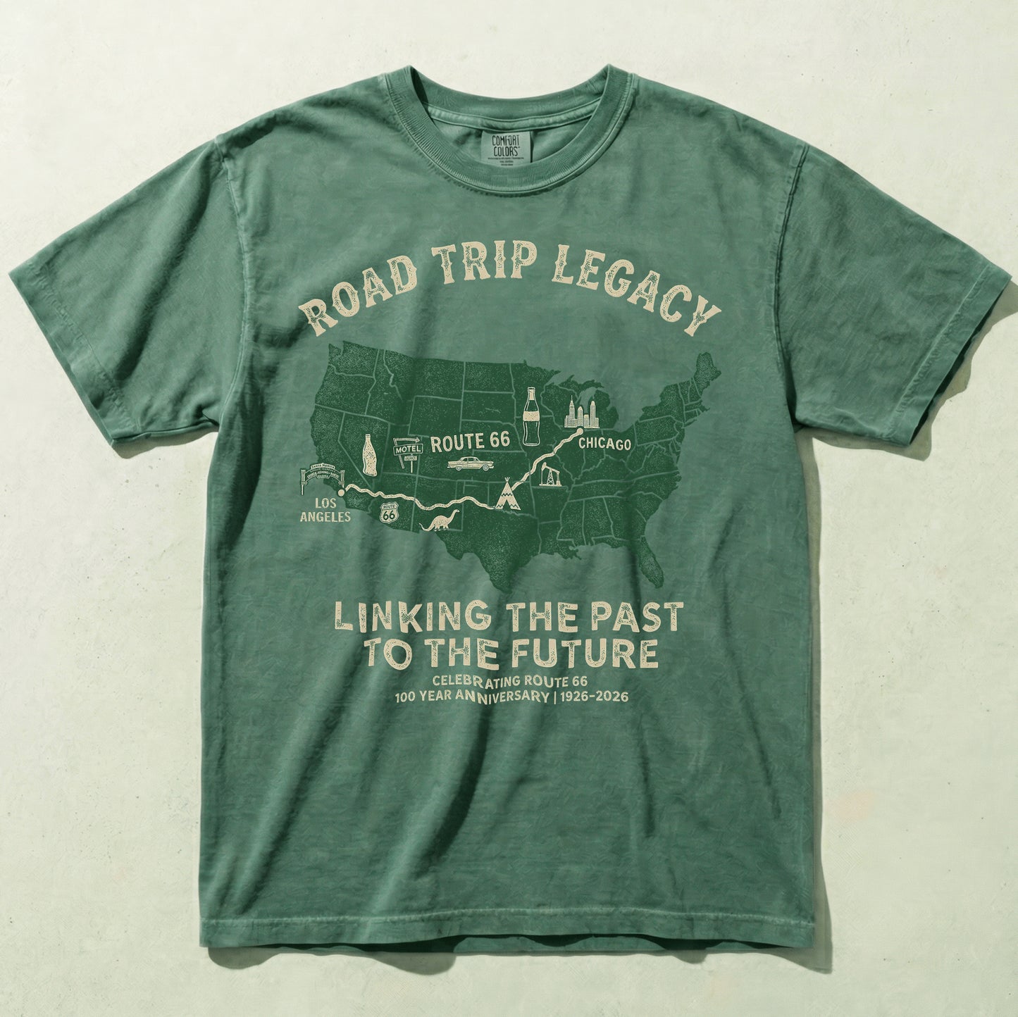 Road Trip Legacy Route 66 Centennial Graphic Tee