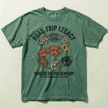 Route 66 Shield Collage Vintage Graphic Tee