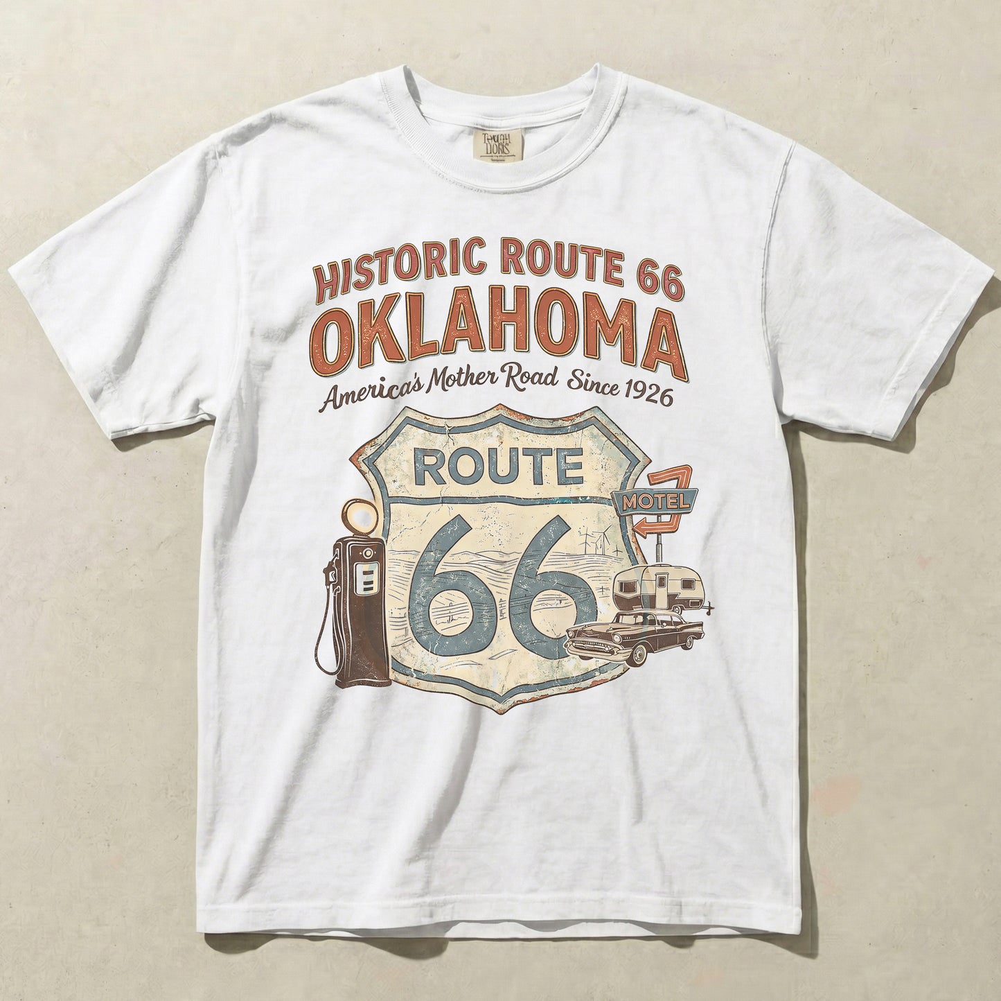 Historic Route 66 Oklahoma Tee - Vintage Mother Road Road Trip Graphic Shirt