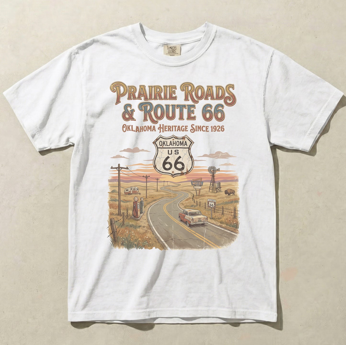 Prairie Roads Route 66 Oklahoma Tee