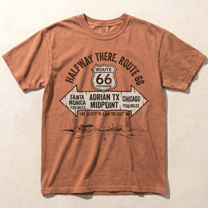 Route 66 Midpoint Adrian Texas Comfort Colors Graphic Tee