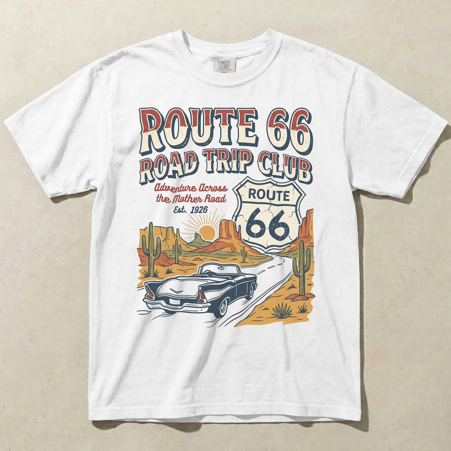 Route 66 Road Trip Club Tee - Vintage Mother Road Graphic Shirt