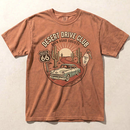 Desert Drive Club Route 66 Graphic Tee Vintage Road Trip Shirt