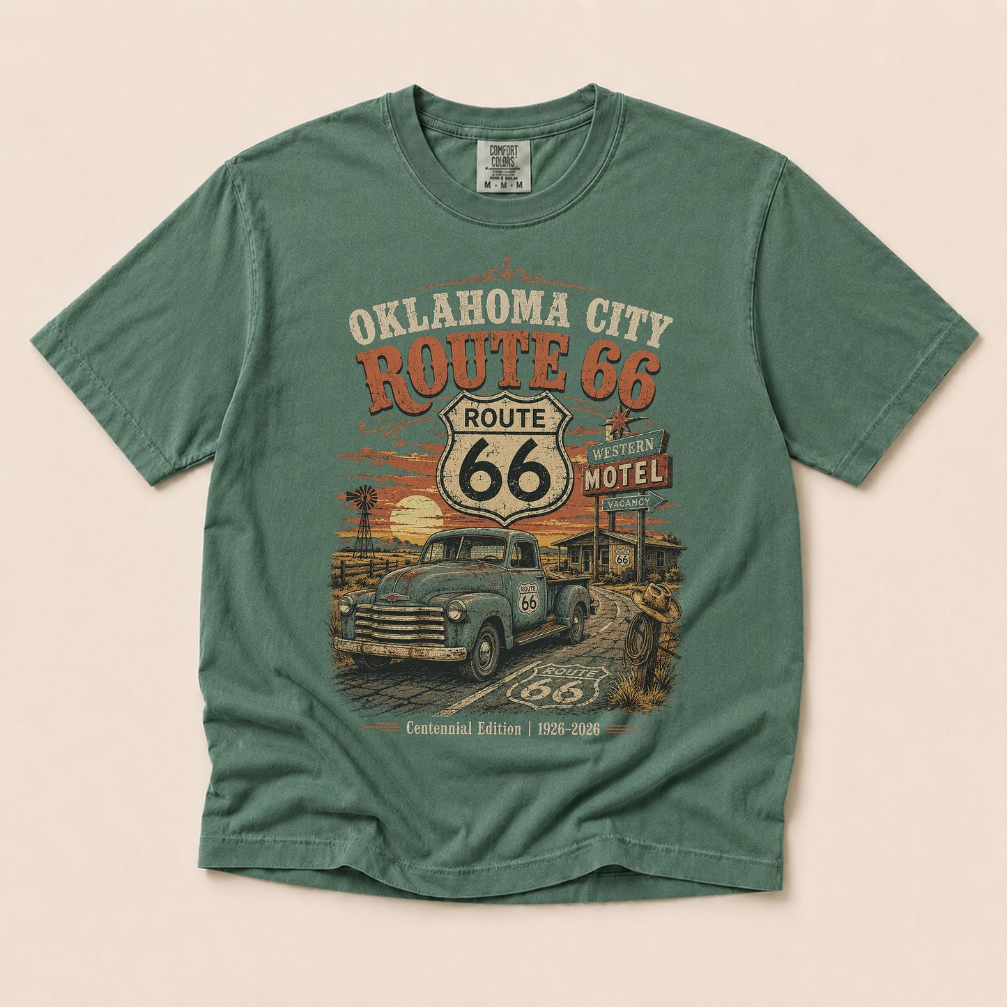 Oklahoma City Route 66 Graphic Tee | Centennial Road Trip Shirt