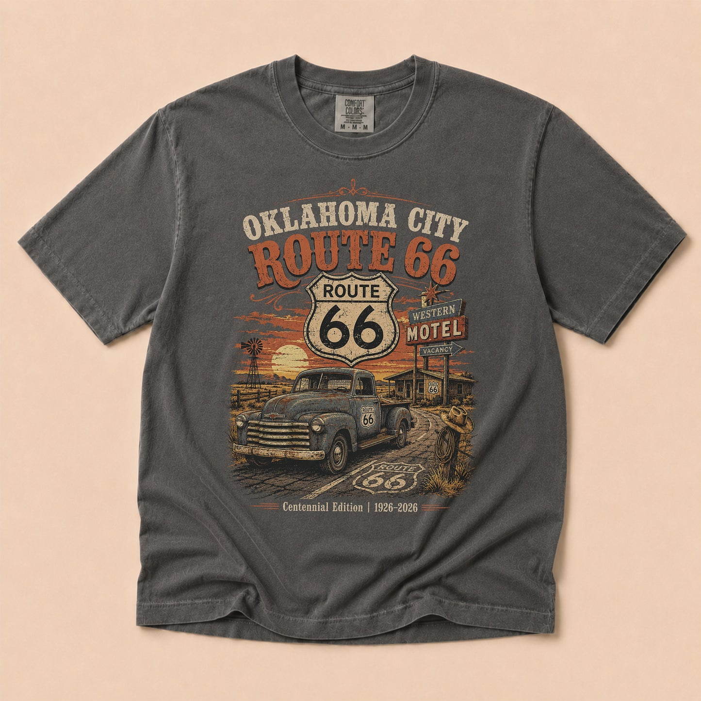 Oklahoma City Route 66 Graphic Tee | Centennial Road Trip Shirt