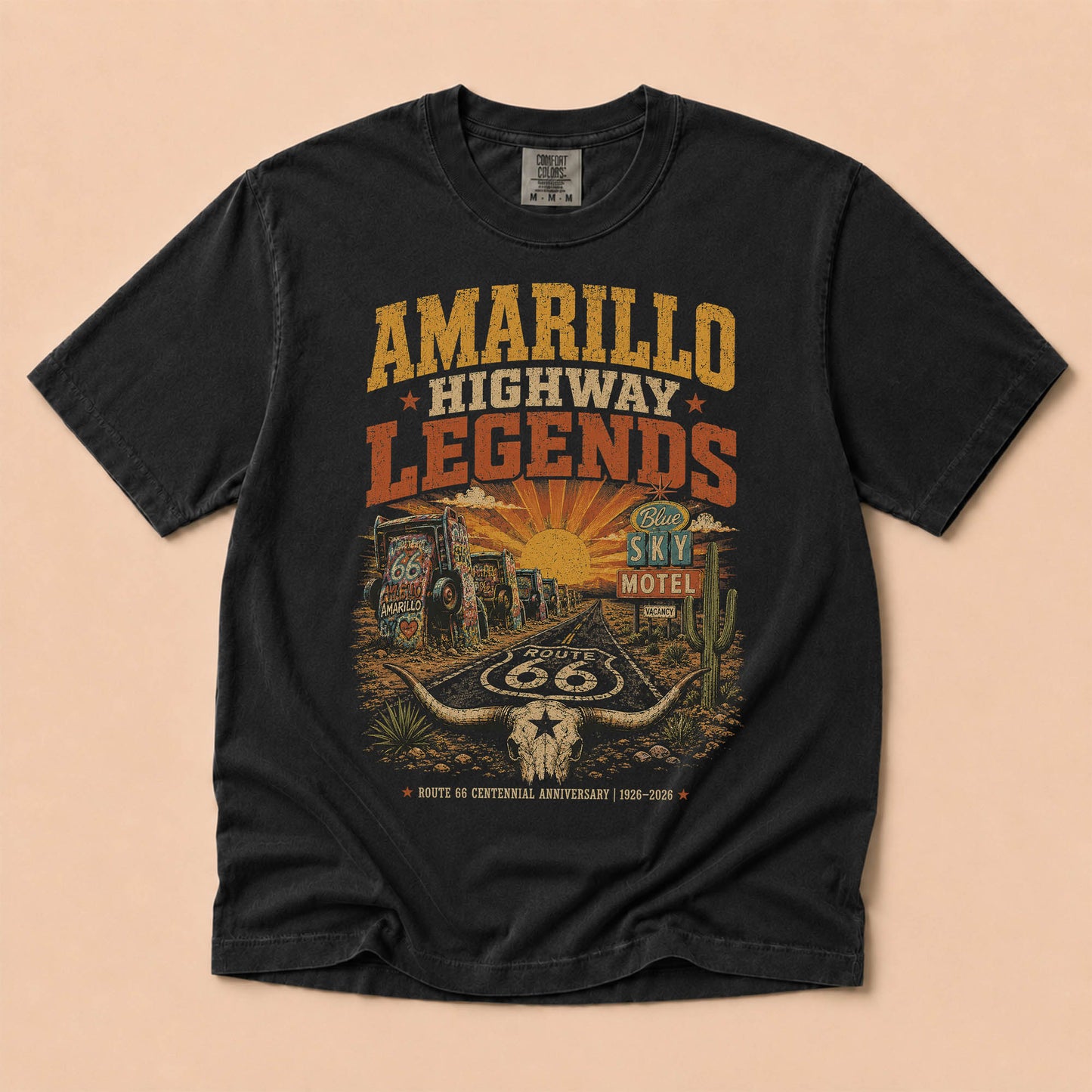 Amarillo Highway Legends Route 66 Graphic Tee