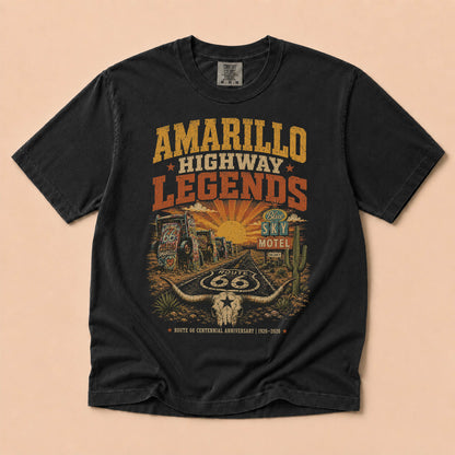 Amarillo Highway Legends Route 66 Graphic Tee