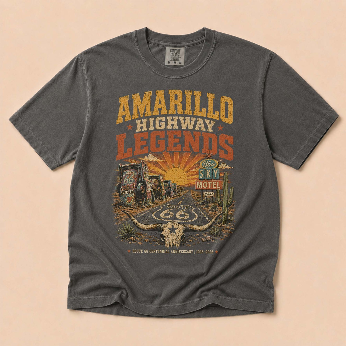 Amarillo Highway Legends Route 66 Graphic Tee