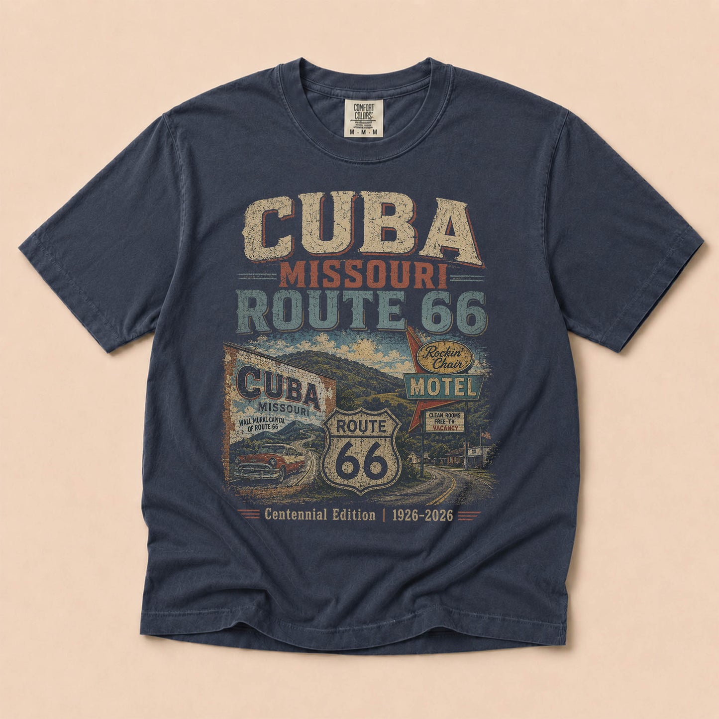 Cuba Missouri Route 66 Graphic Tee | Vintage Mother Road Travel Shirt