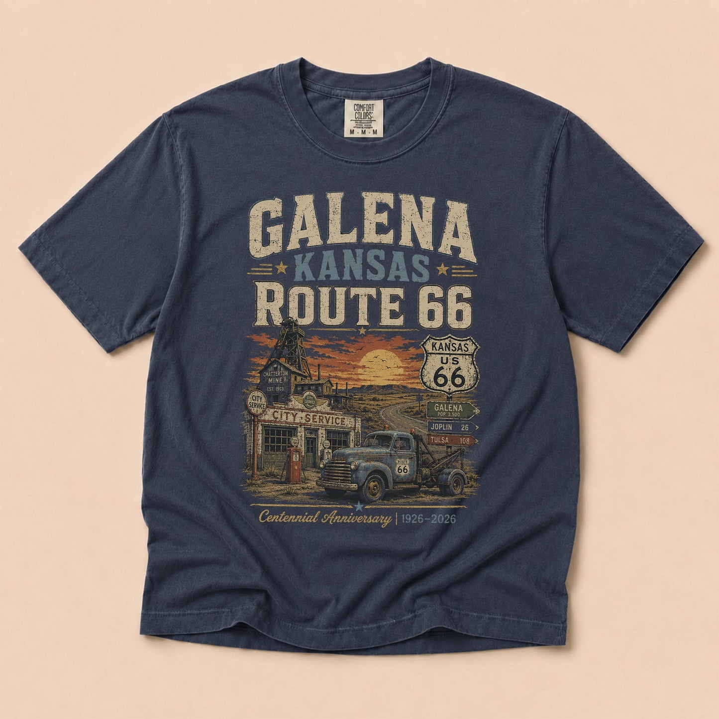 Galena Kansas Route 66 Graphic Tee | Vintage Mother Road Travel Shirt