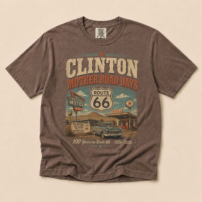 Clinton Oklahoma Route 66 Graphic Tee | Vintage Mother Road Travel Shirt