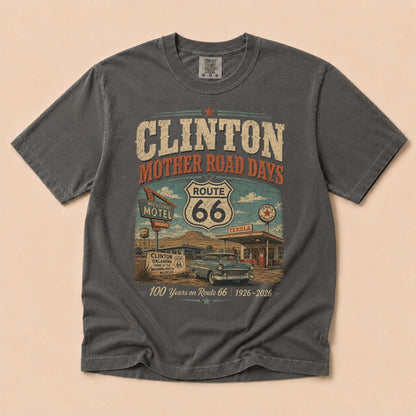 Clinton Oklahoma Route 66 Graphic Tee | Vintage Mother Road Travel Shirt