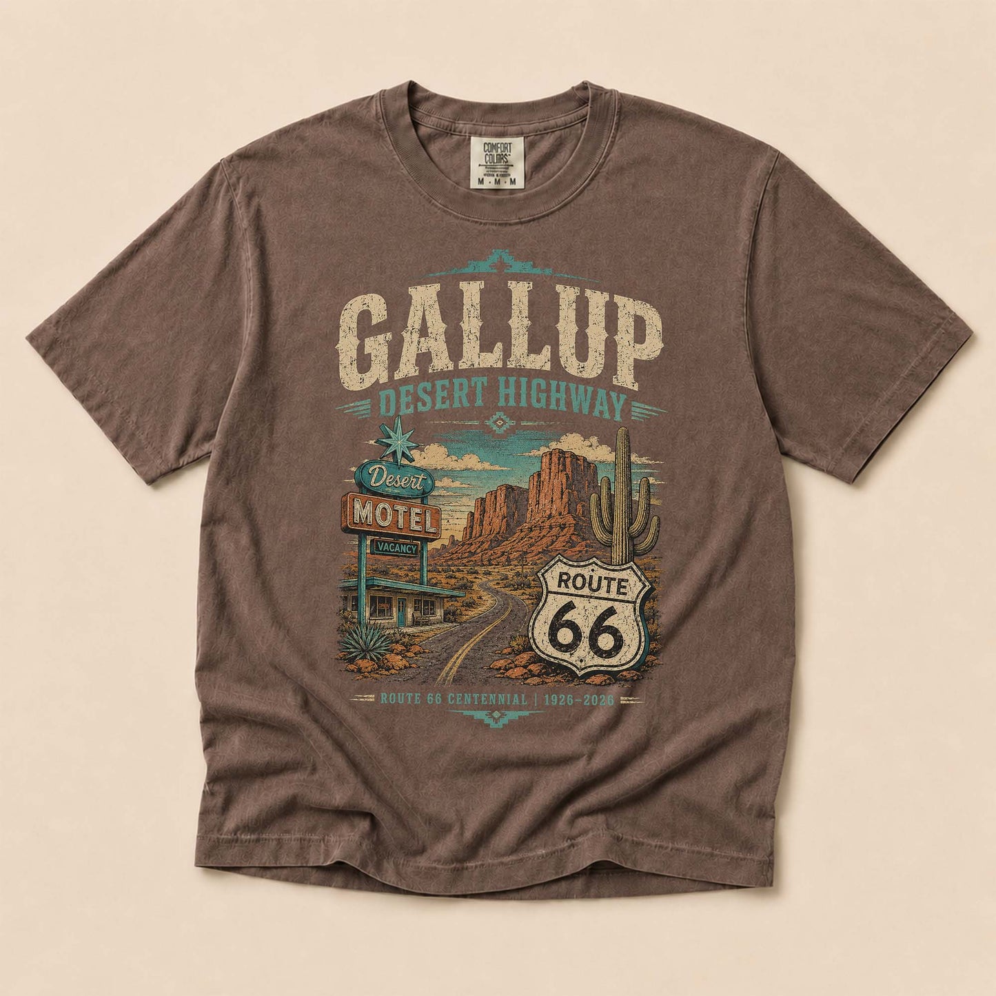 Gallup Desert Highway Route 66 Graphic Tee | Vintage New Mexico Road Trip Shirt