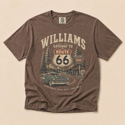 Williams Arizona Route 66 Graphic Tee | Vintage Gateway Road Trip Shirt