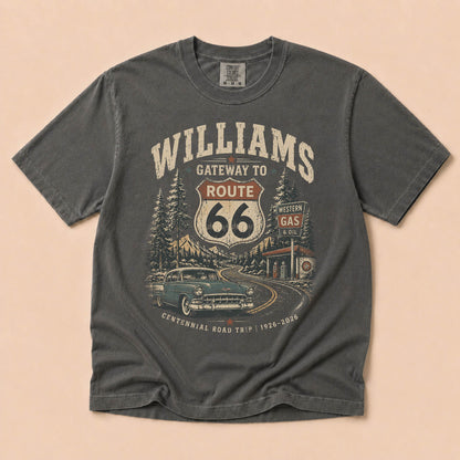 Williams Arizona Route 66 Graphic Tee | Vintage Gateway Road Trip Shirt
