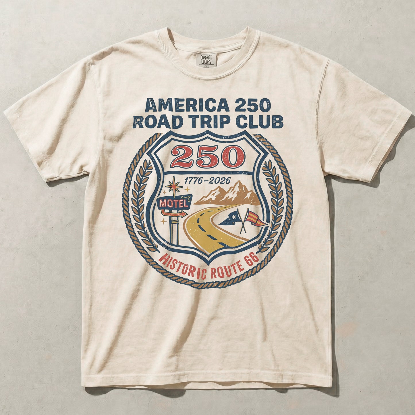 America 250 Road Trip Club Route 66 Graphic Tee