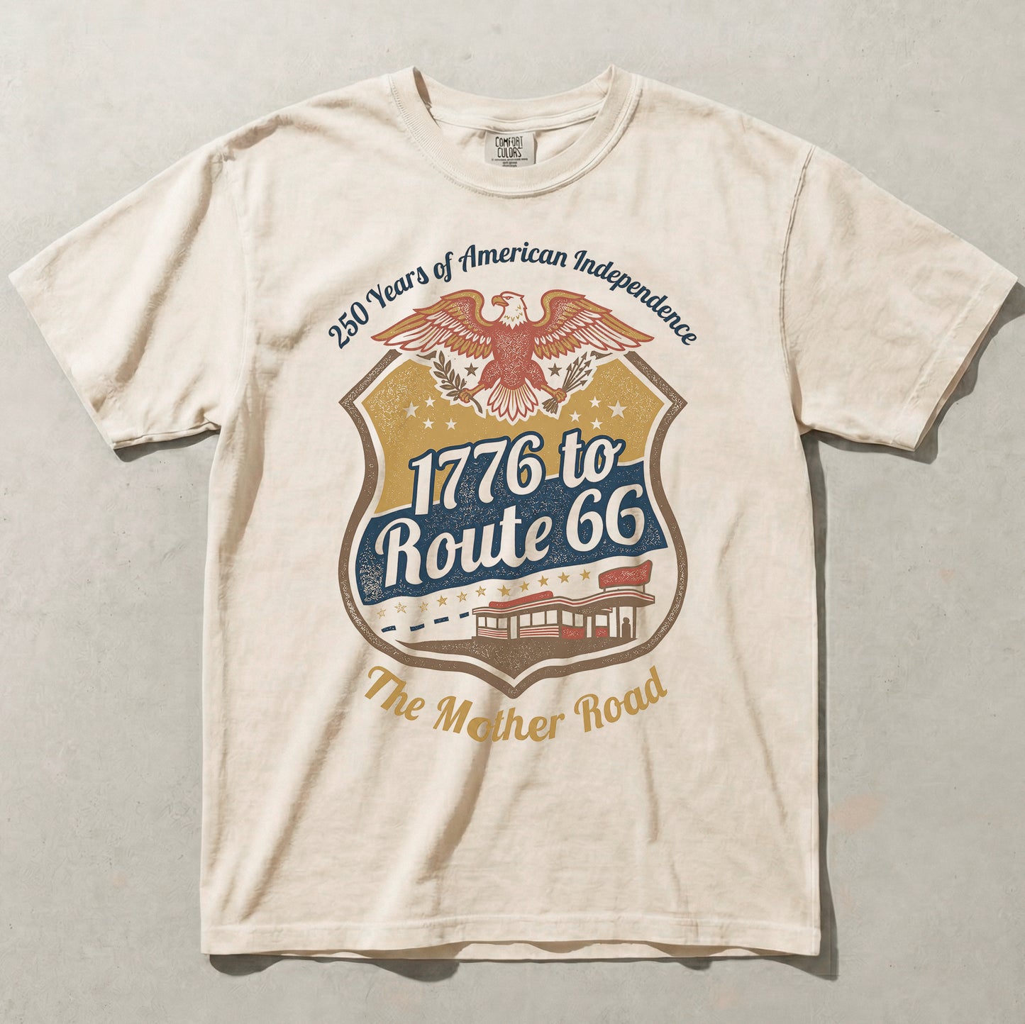 1776 to Route 66 America 250 Mother Road Graphic Tee