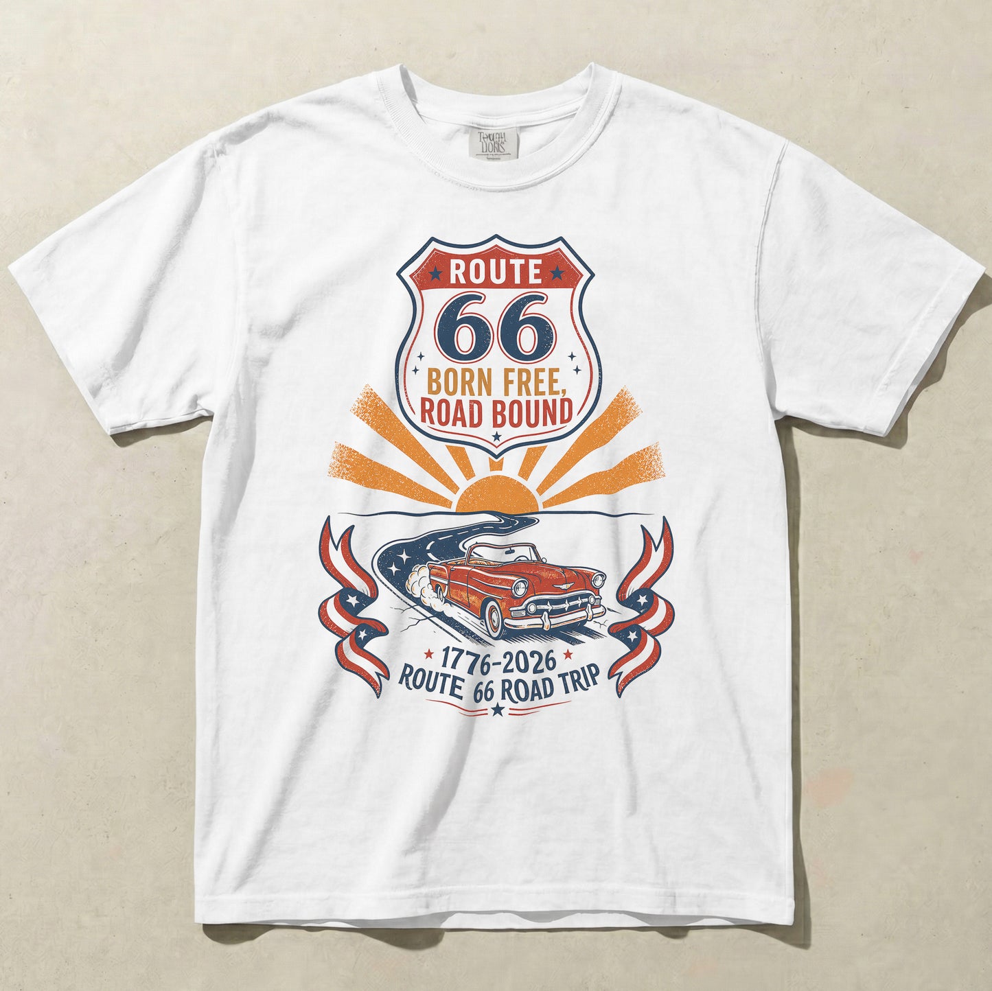 Route 66 Born Free Road Bound Shirt – America 250 Road Trip Graphic Tee