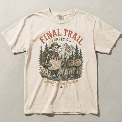 Skeleton Trail Guide Graphic Tee | Vintage Outdoor Hiking Shirt