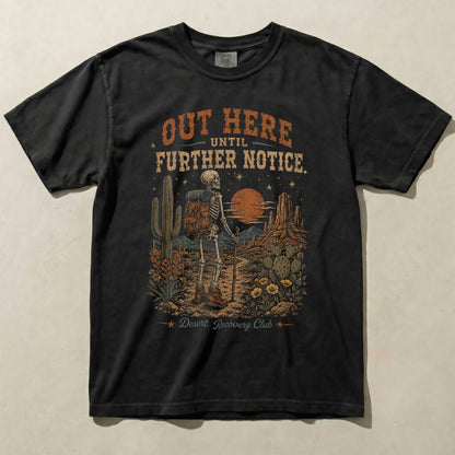 Skeleton Desert Recovery Graphic Tee Vintage Outdoor Shirt