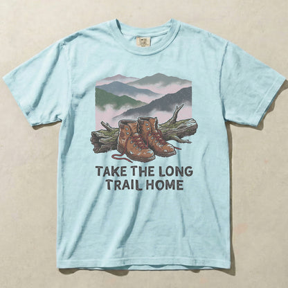 Take the Long Trail Home Comfort Colors Hiking Graphic Tee