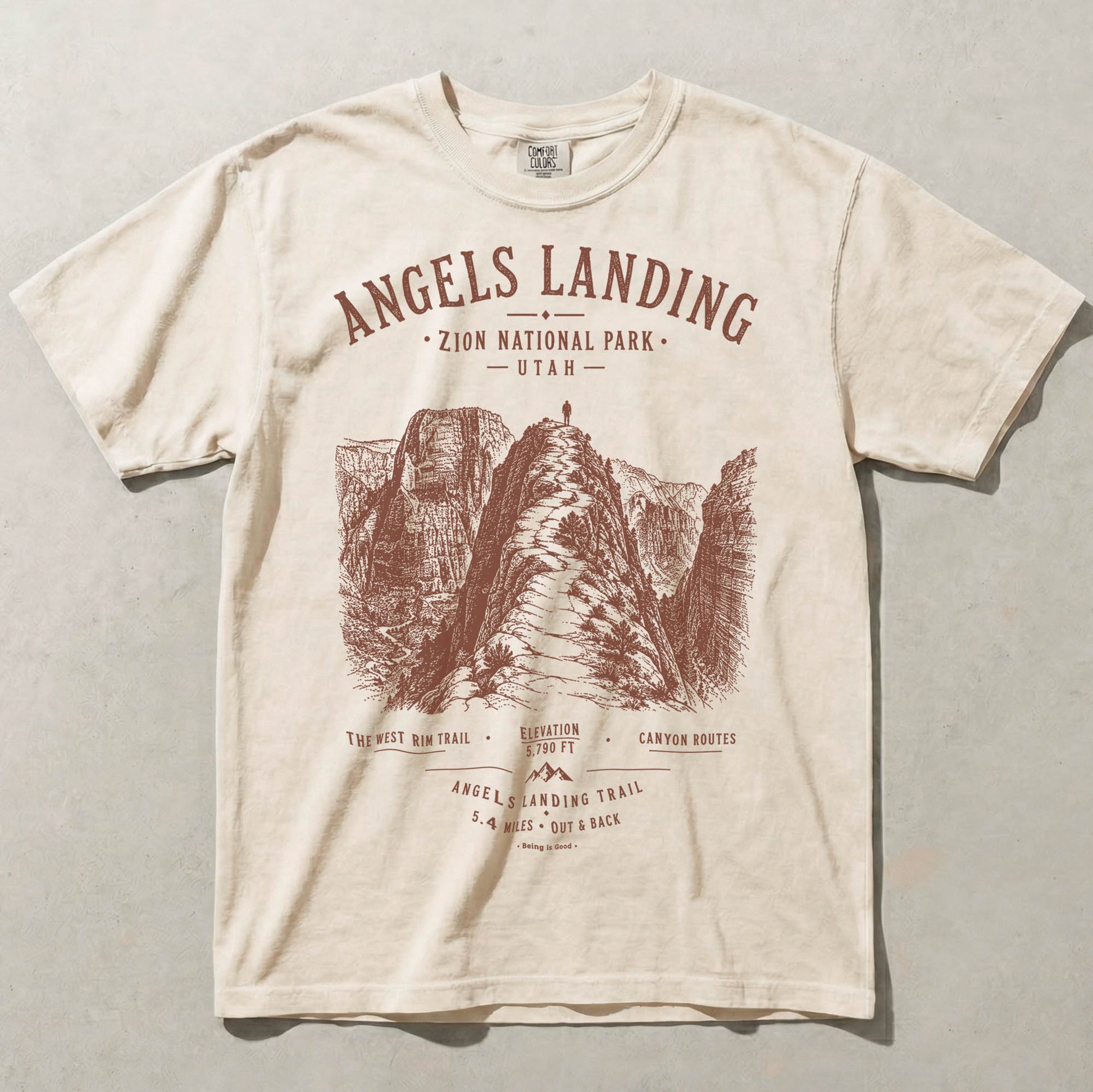 Angels Landing Ivory Comfort Colors t-shirt front view