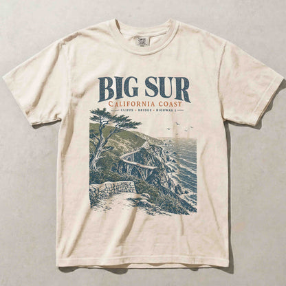Big Sur California Coast Comfort Colors t-shirt in Ivory