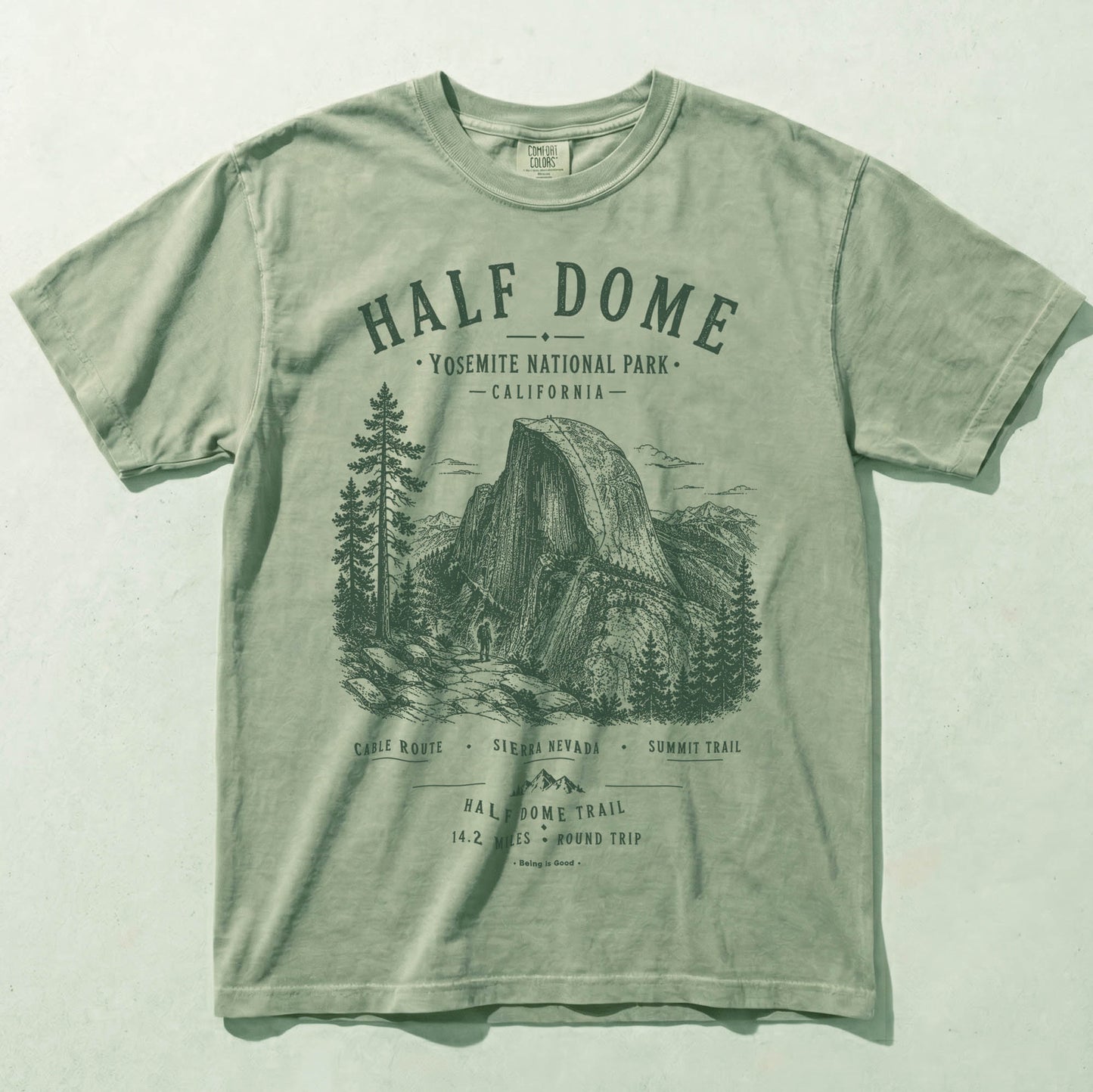 Half Dome Bay Comfort Colors t-shirt front view
