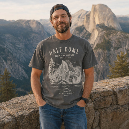 Half Dome Yosemite National Park Pepper t-shirt