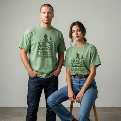 Cherish Our Wildlife Minimal Vintage Woods Tee