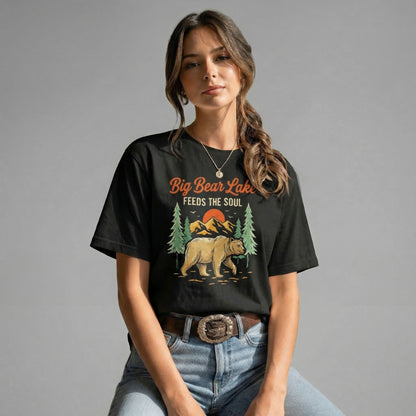 Big Bear Lake Feeds the Soul Bear Graphic T-Shirt