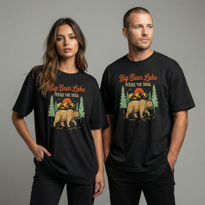 Big Bear Lake Feeds the Soul Bear Graphic T-Shirt
