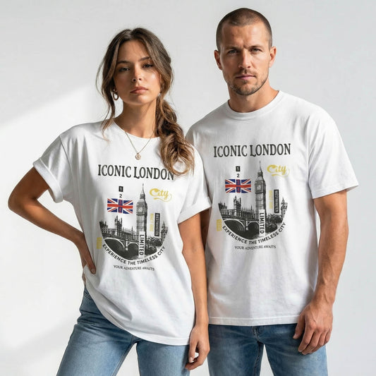 Iconic London Graphic T-Shirt Vintage Travel City Tee