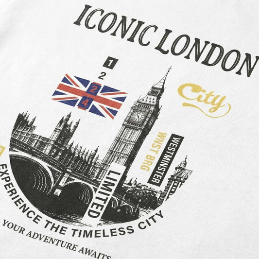 Iconic London Graphic T-Shirt Vintage Travel City Tee