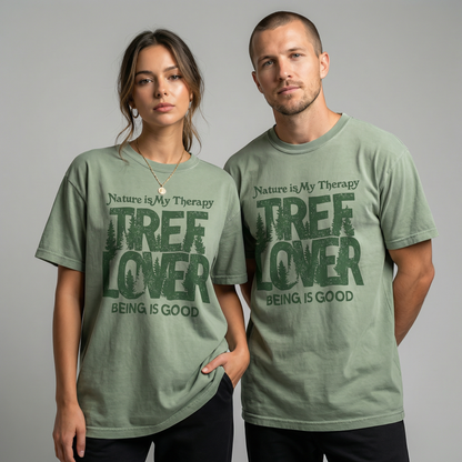 Nature Is My Therapy Tree Lover Graphic Tee Bay Green