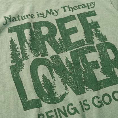 Nature Is My Therapy Tree Lover Graphic Tee Bay Green