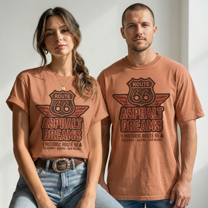 Route 66 Asphalt Dreams Vintage Graphic Tee