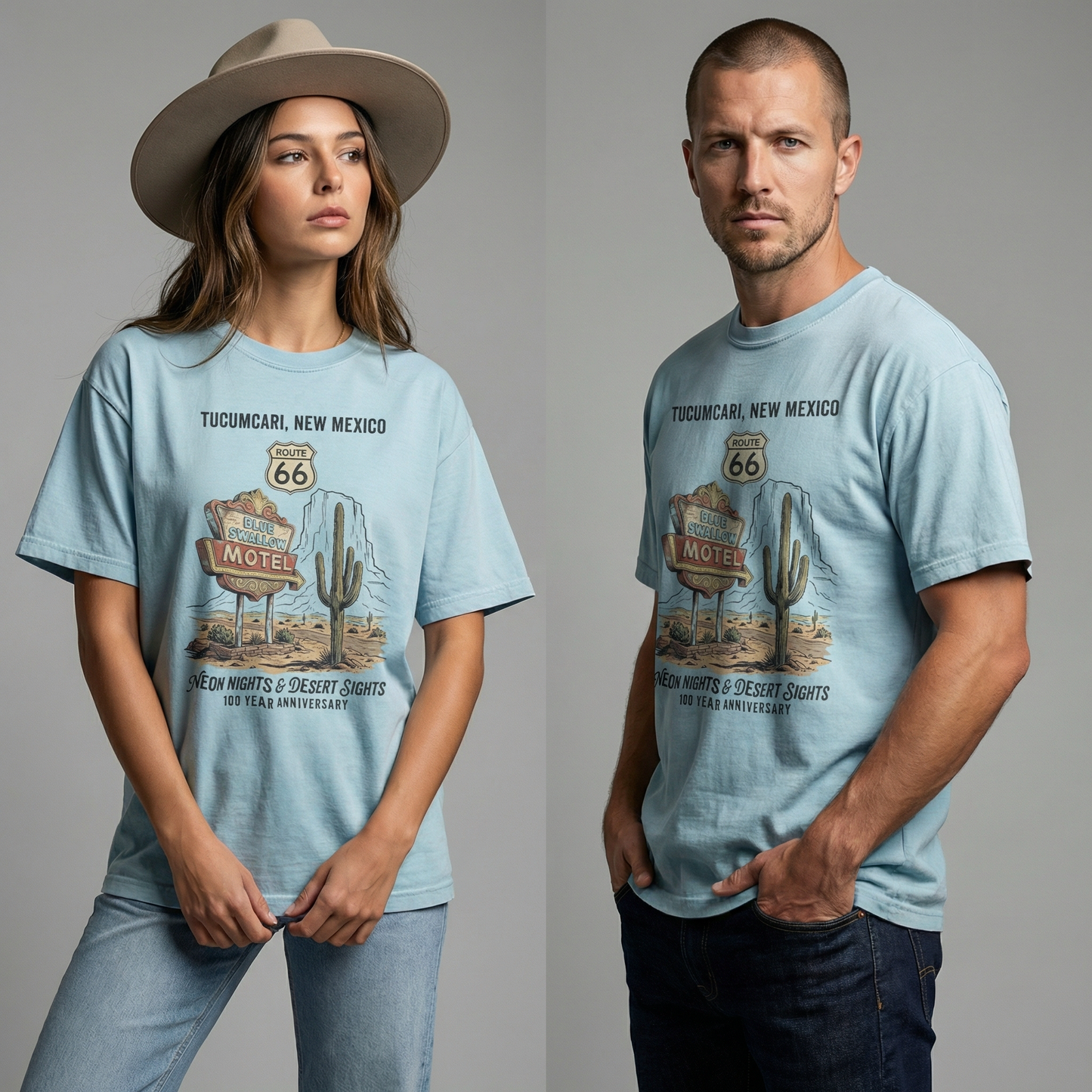 Tucumcari Route 66 Vintage Tee – Blue Swallow Motel Graphic Shirt