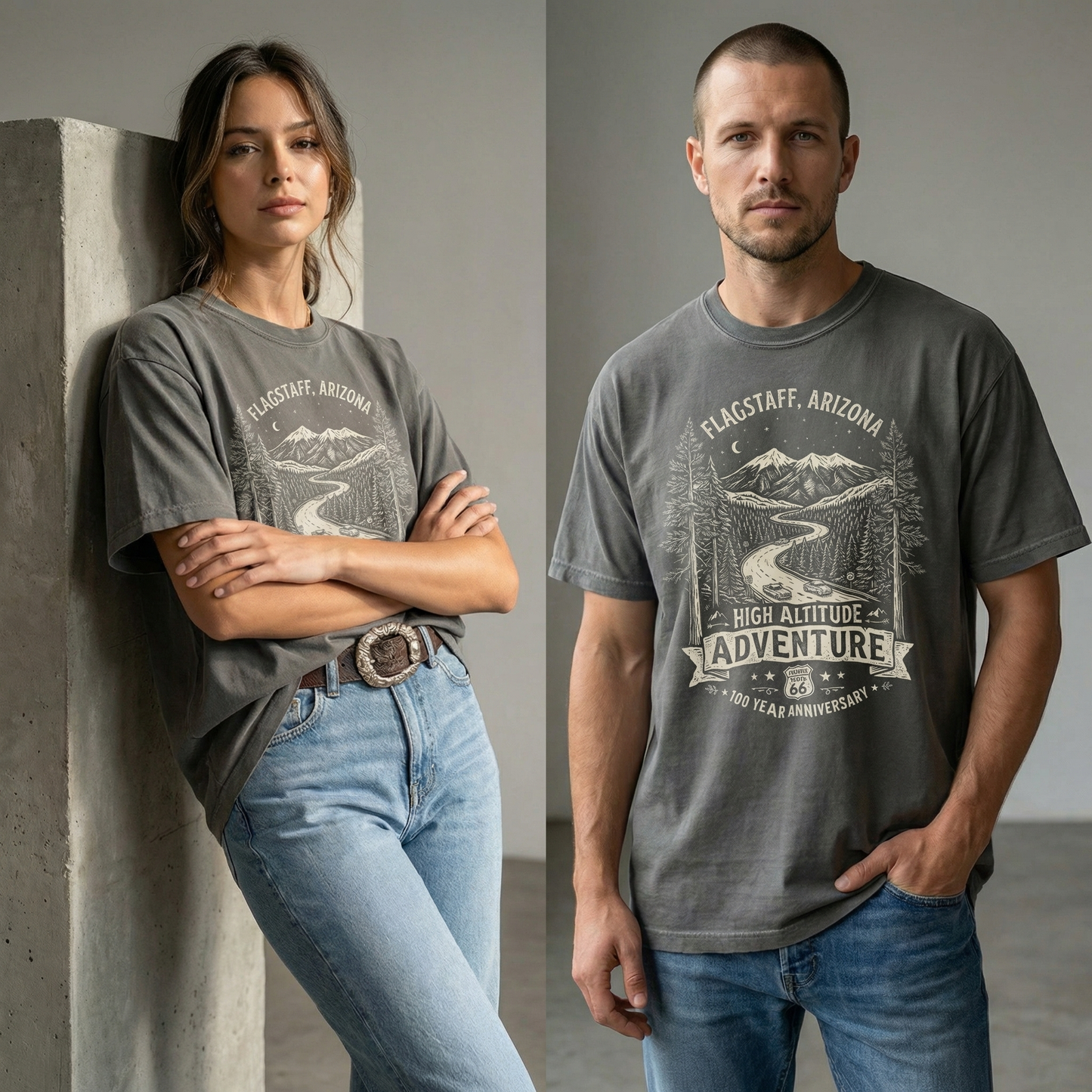 Flagstaff Route 66 Adventure Tee – High Altitude Mountain Graphic Shirt