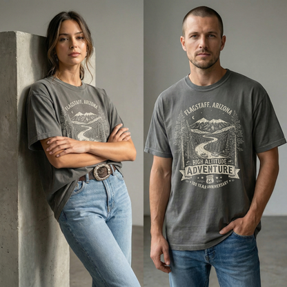 Flagstaff Route 66 Adventure Tee – High Altitude Mountain Graphic Shirt