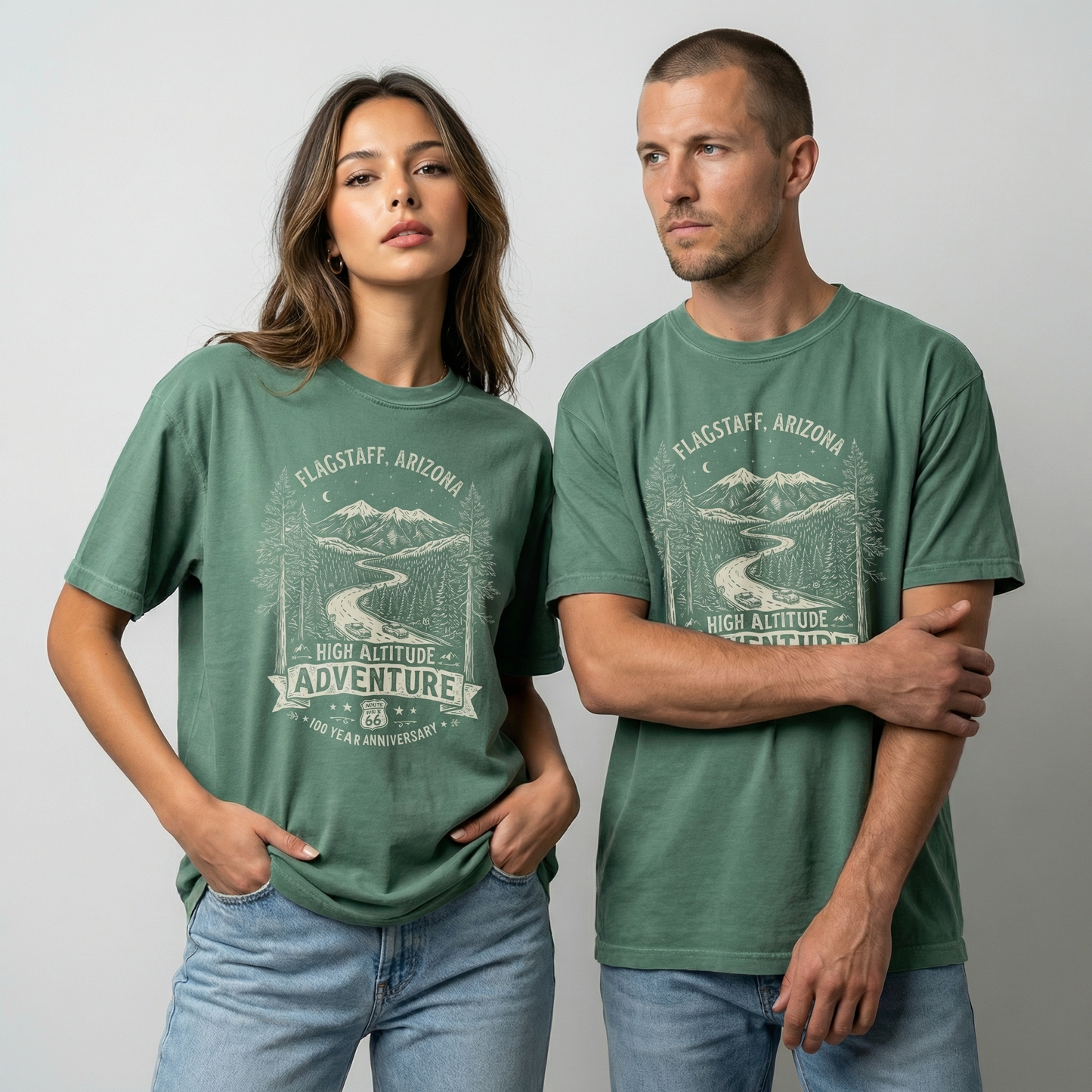 Flagstaff Route 66 Adventure Tee – High Altitude Mountain Graphic Shirt