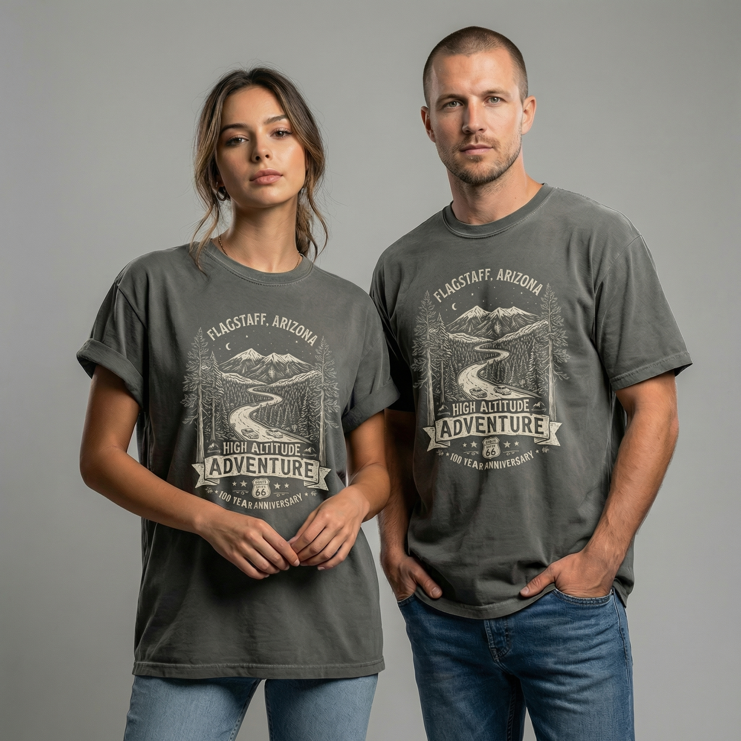 Flagstaff Route 66 Adventure Tee – High Altitude Mountain Graphic Shirt