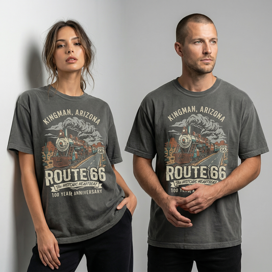 Kingman Arizona Route 66 Train Graphic Tee Vintage Travel Shirt