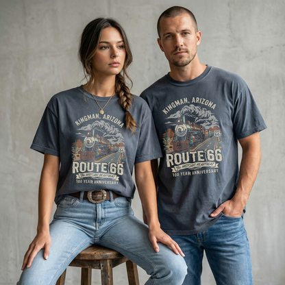 Kingman Arizona Route 66 Train Graphic Tee Vintage Travel Shirt