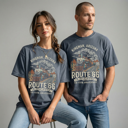 Kingman Arizona Route 66 Train Graphic Tee Vintage Travel Shirt
