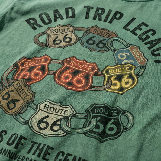 Route 66 Shield Collage Vintage Graphic Tee