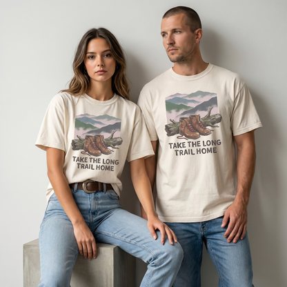 Take the Long Trail Home Comfort Colors Hiking Graphic Tee