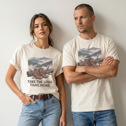Take the Long Trail Home Comfort Colors Hiking Graphic Tee